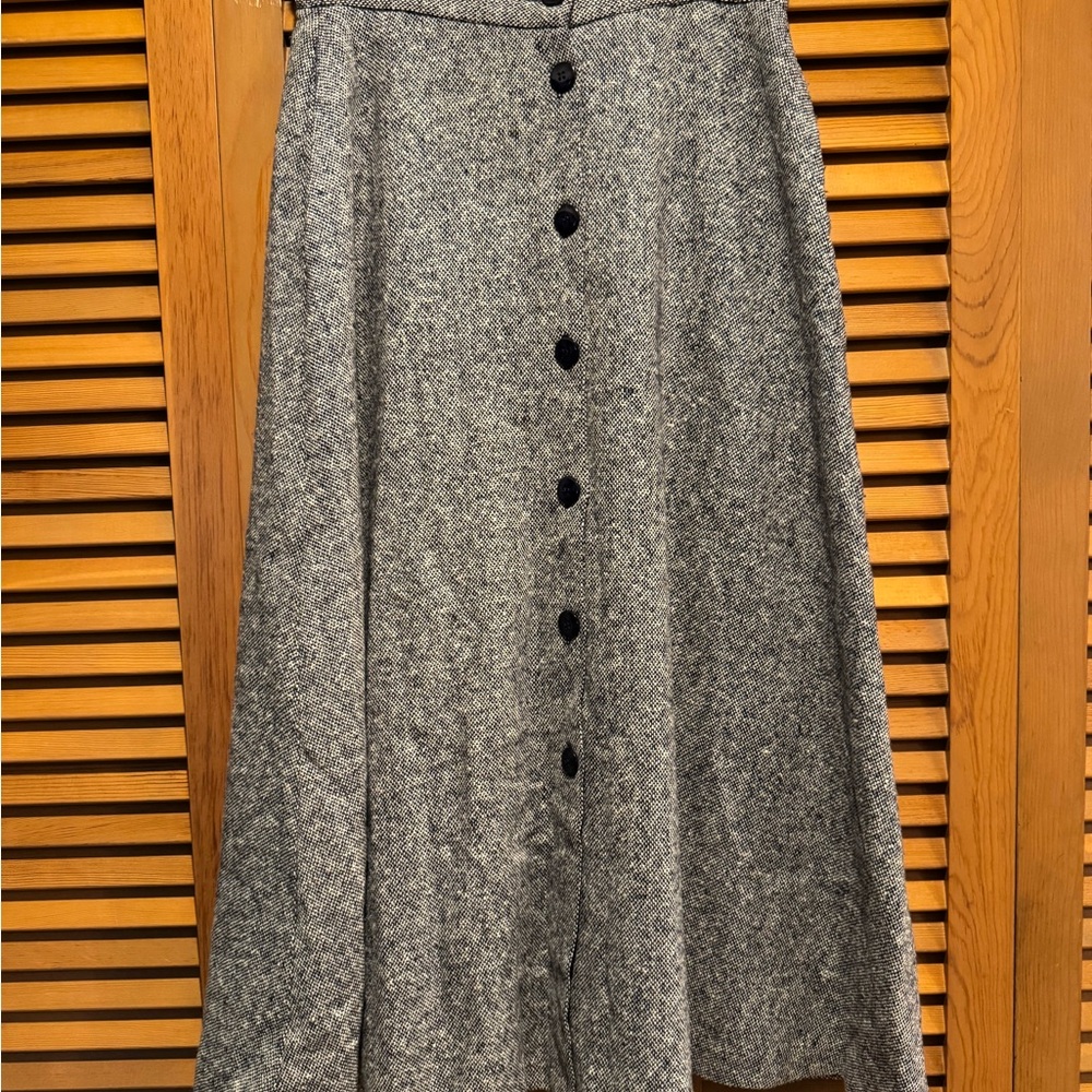 Gray Button-Down Women's Skirt, Orvis, 6